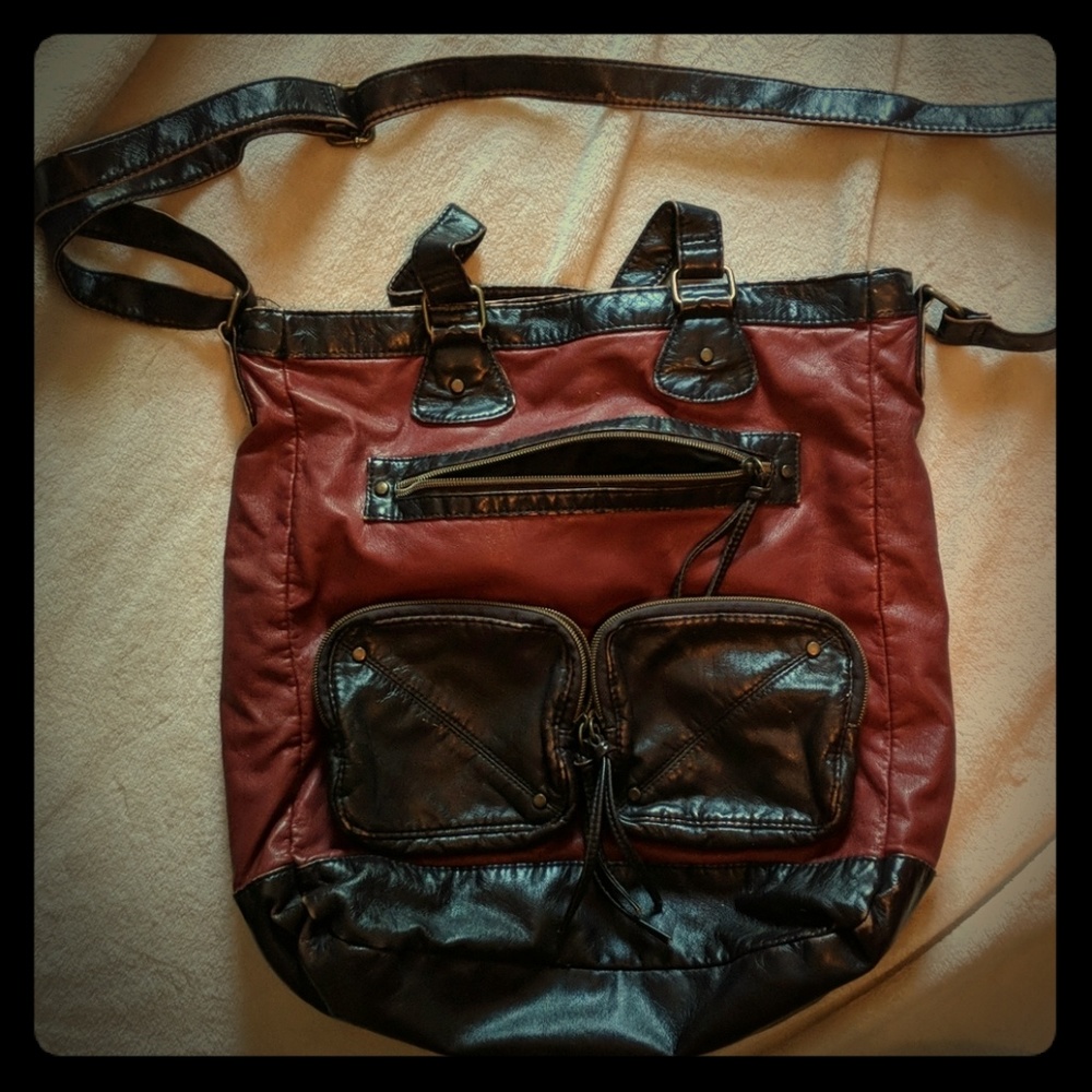 Rust colored, faux leather purse